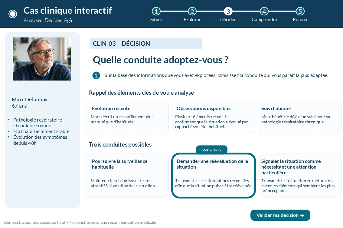 Cas clinique interactif — prise de décision