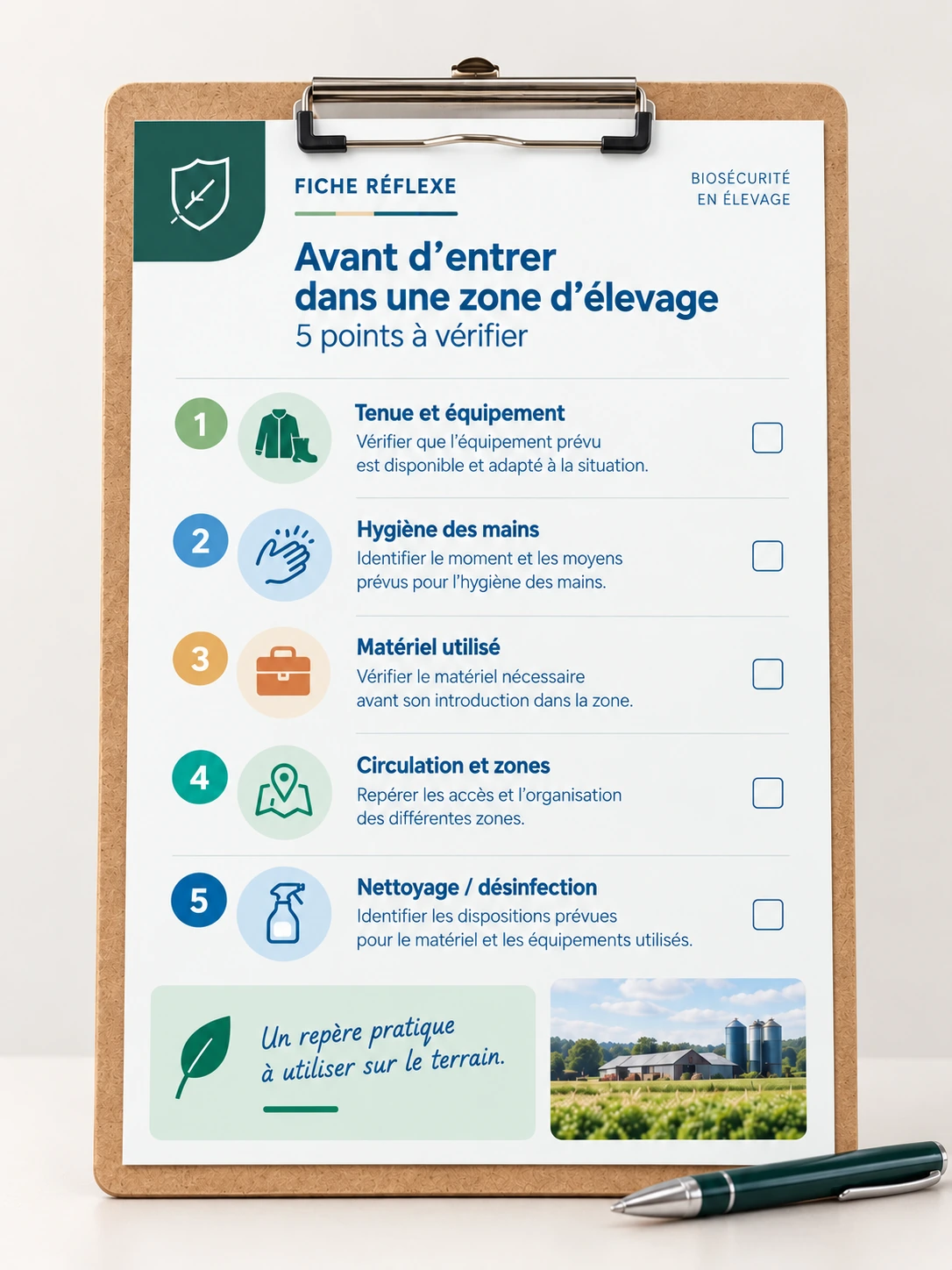 Ressource terrain — fiche réflexe